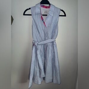 Vineyard Vines Kentucky Derby Flower Stripe Seersucker Sleeveless Dress Size 0